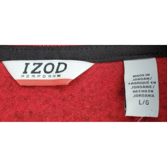 Izod Perform Temp Fx Warm 1/4 Zip Red Black Trim Sweatshirt 464598200387 - Picture 11 of 12